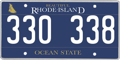 RI license plate 330338
