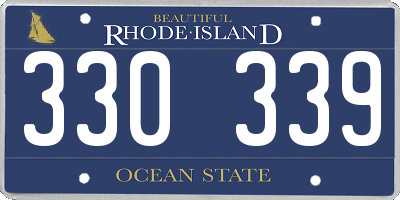 RI license plate 330339