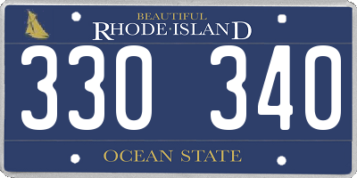 RI license plate 330340