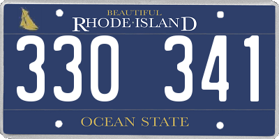 RI license plate 330341