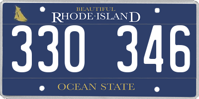 RI license plate 330346