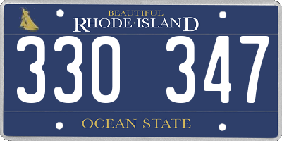 RI license plate 330347