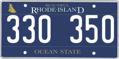 RI license plate 330350