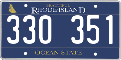 RI license plate 330351