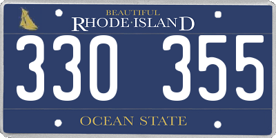 RI license plate 330355