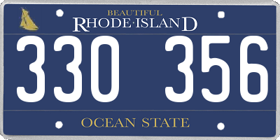 RI license plate 330356