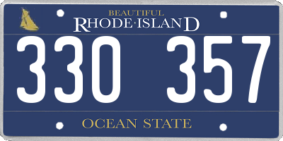 RI license plate 330357