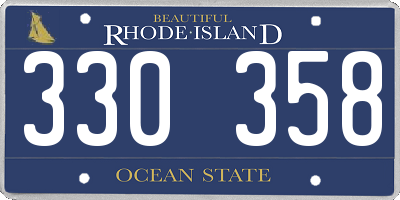RI license plate 330358