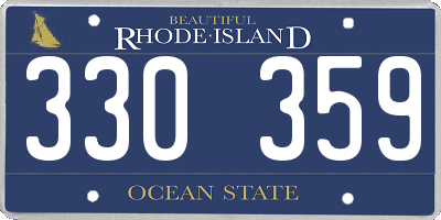 RI license plate 330359