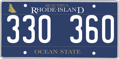 RI license plate 330360