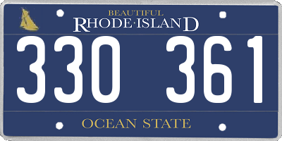RI license plate 330361