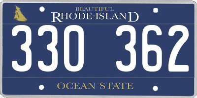 RI license plate 330362