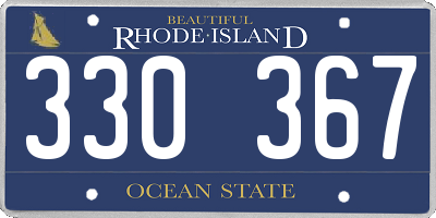 RI license plate 330367