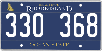 RI license plate 330368