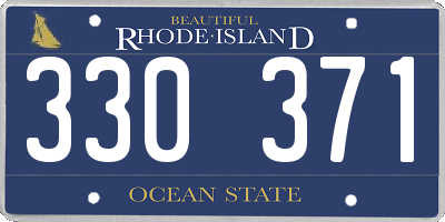 RI license plate 330371