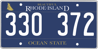 RI license plate 330372