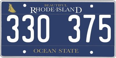 RI license plate 330375