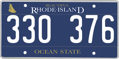 RI license plate 330376