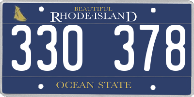 RI license plate 330378
