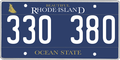 RI license plate 330380