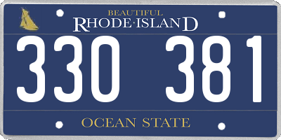RI license plate 330381