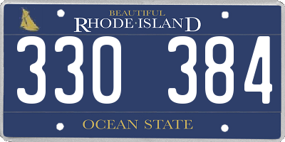 RI license plate 330384