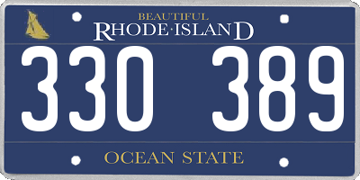 RI license plate 330389