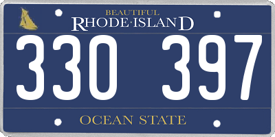 RI license plate 330397
