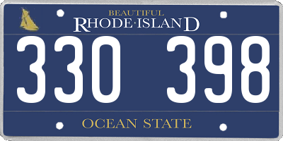 RI license plate 330398