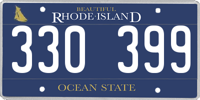 RI license plate 330399