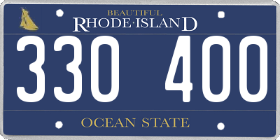RI license plate 330400