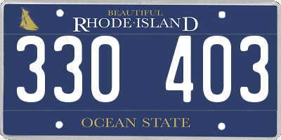 RI license plate 330403