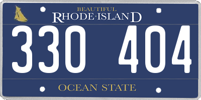 RI license plate 330404