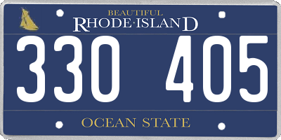 RI license plate 330405