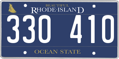 RI license plate 330410