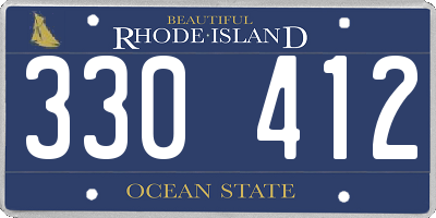 RI license plate 330412