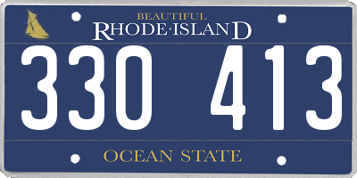 RI license plate 330413
