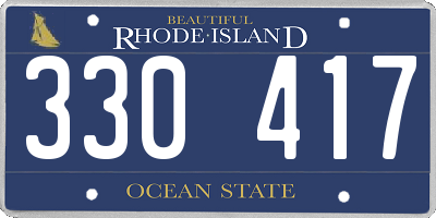 RI license plate 330417