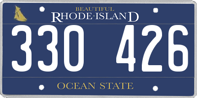 RI license plate 330426