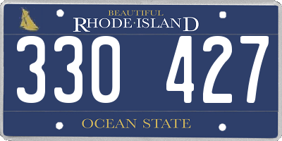 RI license plate 330427