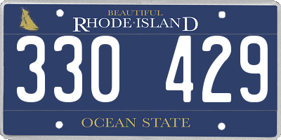 RI license plate 330429