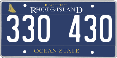 RI license plate 330430