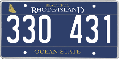 RI license plate 330431