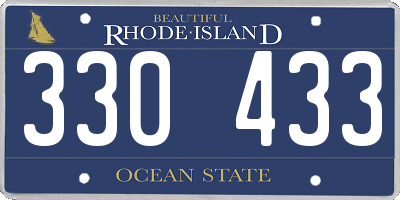 RI license plate 330433