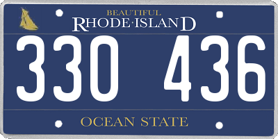 RI license plate 330436