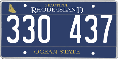 RI license plate 330437