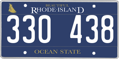 RI license plate 330438