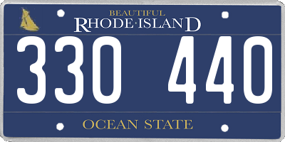 RI license plate 330440