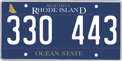 RI license plate 330443