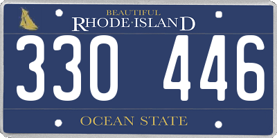 RI license plate 330446